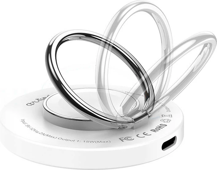 Karikues wireless 2-në-1 Choetech T603-F me mbajtëse, 15W, Bardhë