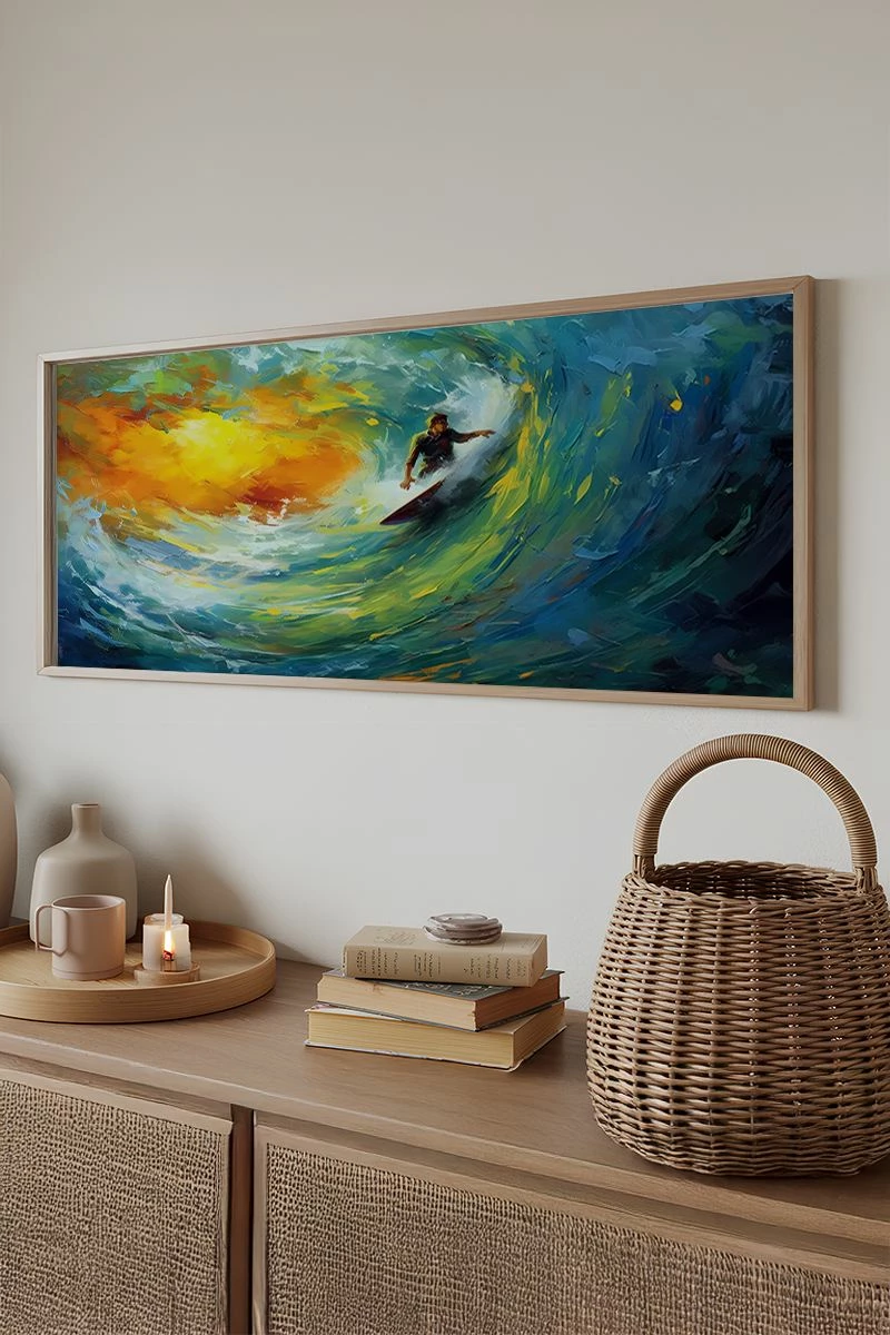Pikturë dekorative me kornizë, Wallity, Artsmdfyty30-3370, shumëngjyrëshe, 33x70cm