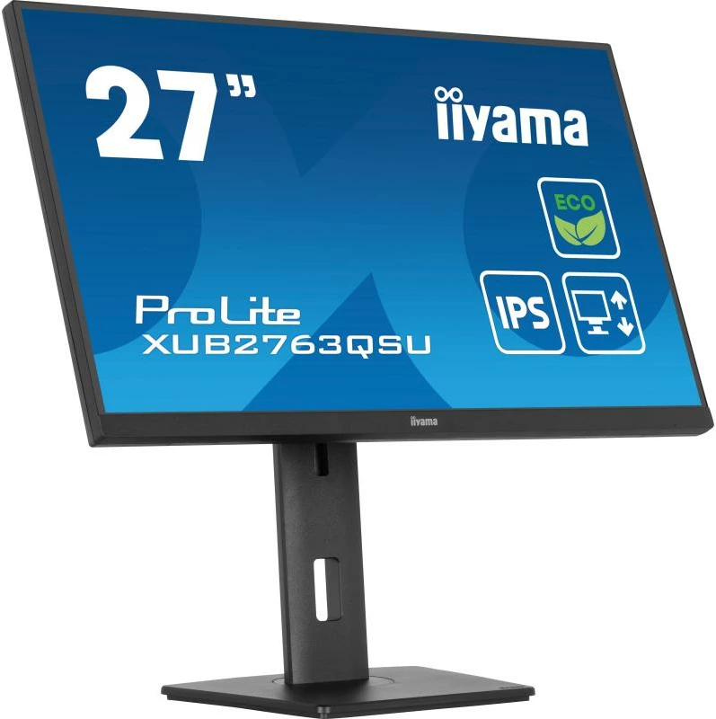 Monitor iiyama ProLite XUB2763QSU-B1 27" QHD IPS, këmbë ergonomike, klasë energjie B, e zezë