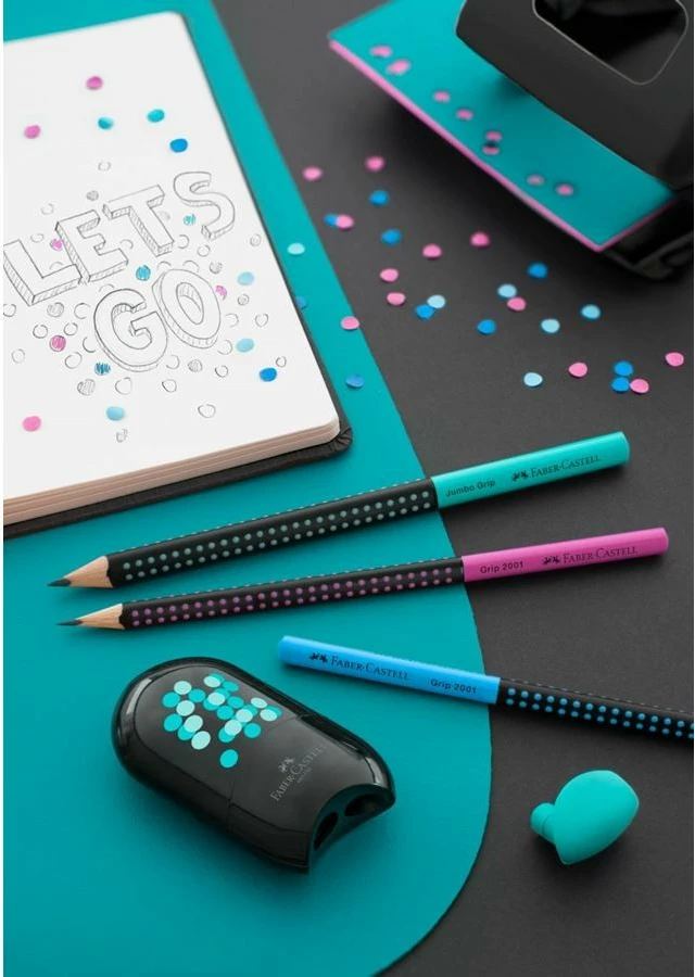 Laps Faber-Castell 517010 HB, gjashtëkëndësh, zi/blu