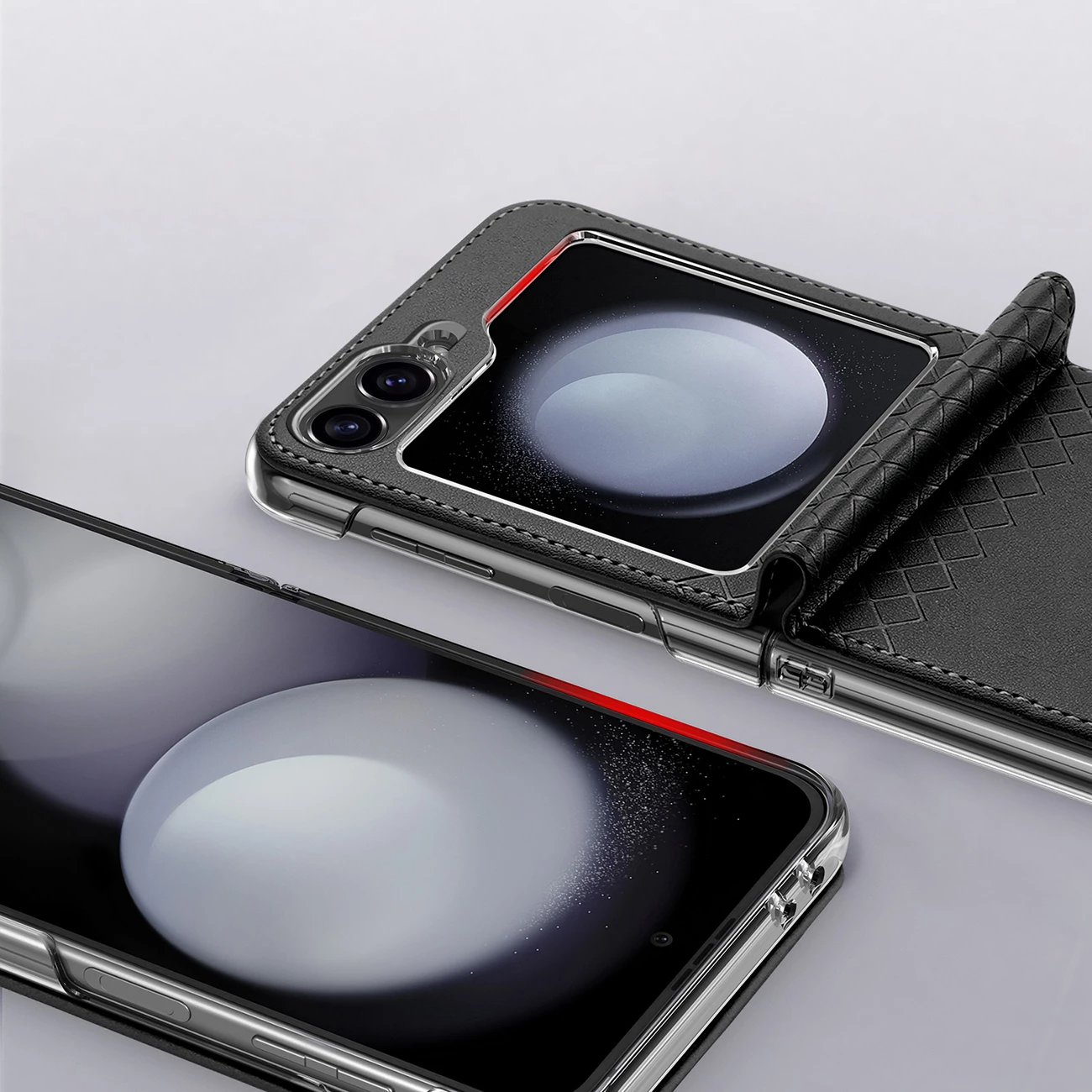 Mbështjellës Dux Ducis Brill për Samsung Galaxy Z Flip 6, lëkurë ekologjike, i zi