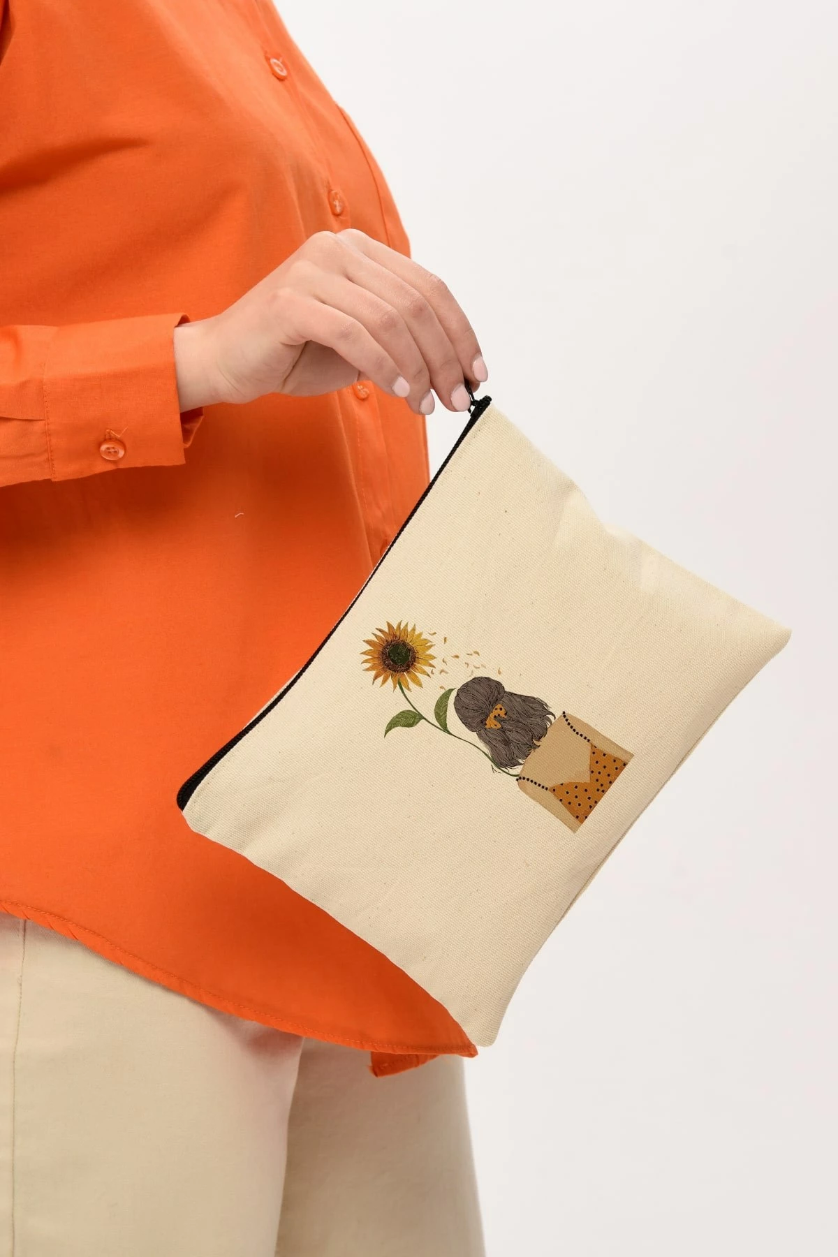 Çantë për make-up Zoozie Bags, krem, 25x18cm