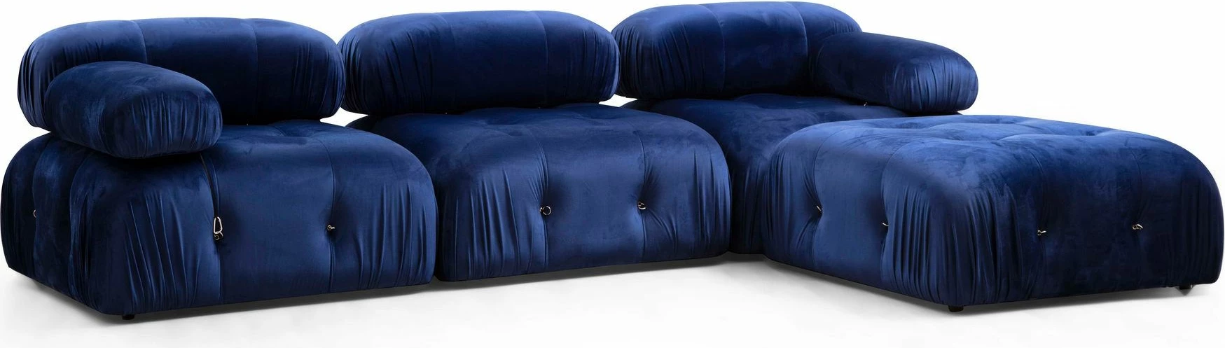 Këndore Atelier del Sofa, kadife blu, Bubble, L1-O1-1R-PUF