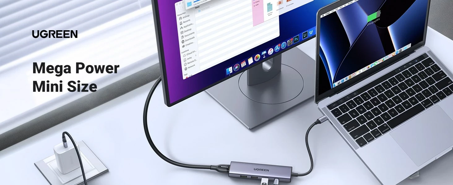 Dock UGREEN 15596 për laptop, 3x USB 3.2 Gen 1 Type-A, 1x USB Type-C, 3x HDMI 2.0, 100W, Alumini