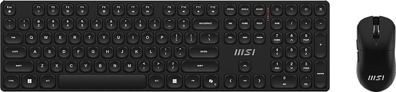 Set tastierë + maus wireless MSI FORGE K210, Full-size (100%), mekanike, USB dongle, 1600 DPI, e zezë