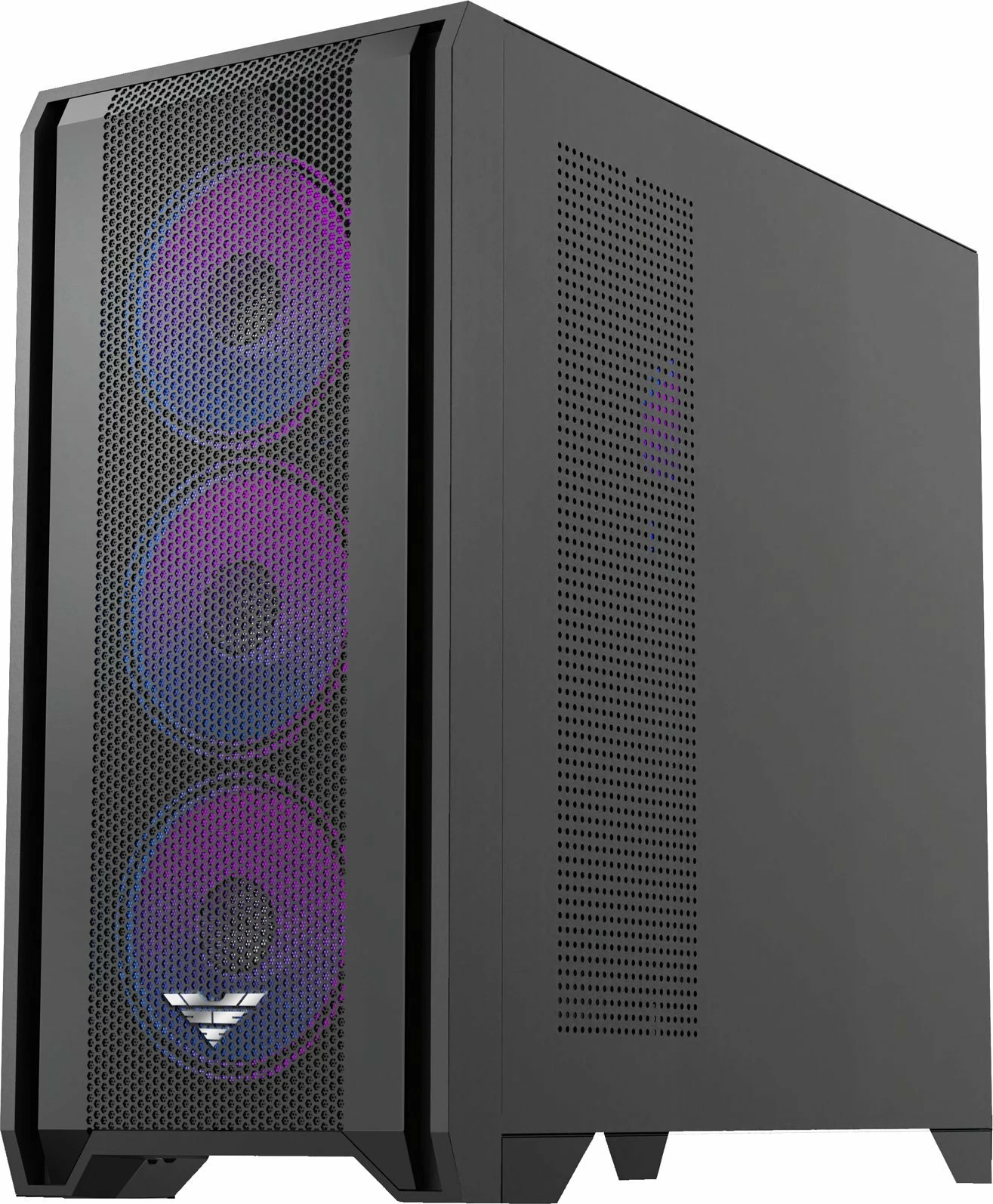 Kasë PREYON Nest Windy+ PRENWP04B, Midi Tower ATX, 4x120mm ARGB PWM, USB-C, e zezë