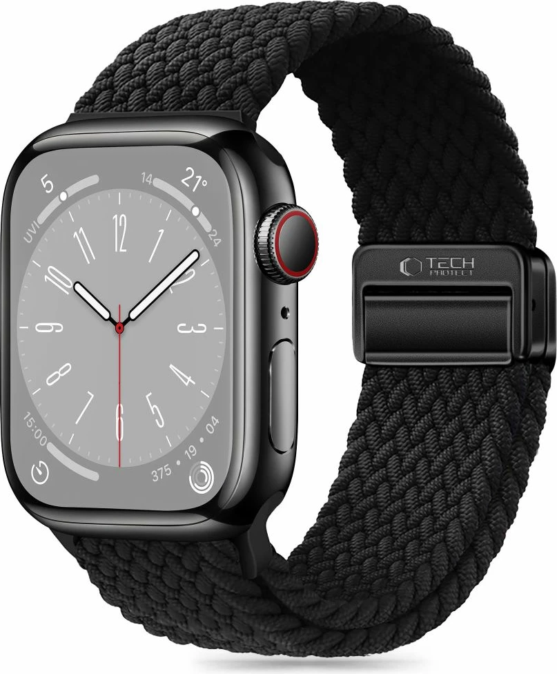 Rrip najloni për smartwatch Tech-Protect Nylonmag, për Apple Watch 4/5/6/7/8/9/SE (38/40/41 mm), i zi