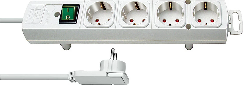 Zgjatues prizash Brennenstuhl Comfort-Line, 4 priza, 2m, prizë e sheshtë, bardhë