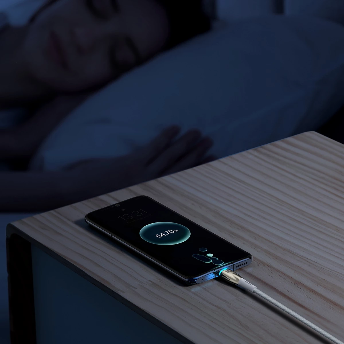 Kabllo karikimi dhe të dhënash Baseus Glimmer Series, USB-A në USB-C, 1m, 100W, Bardhë