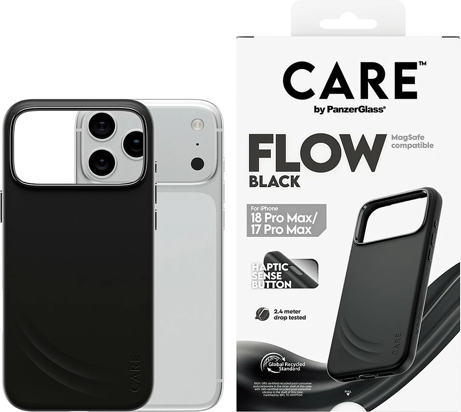 Mbështjellës PanzerGlass CARE Flow Case për iPhone 17 Pro Max, MagSafe, i zi