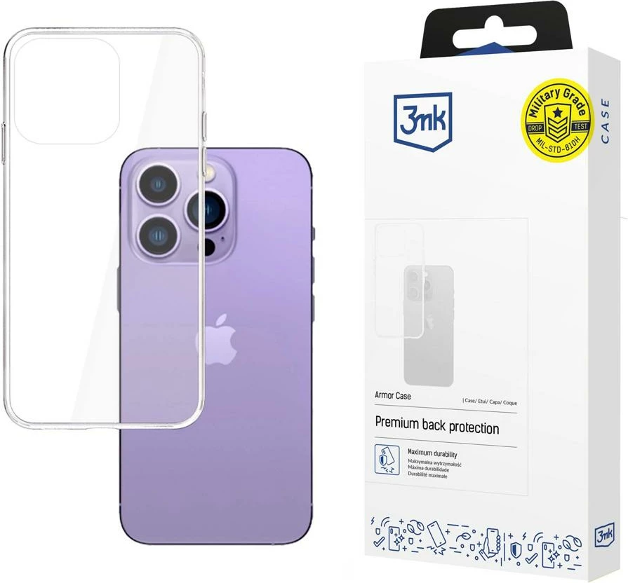 Mbështjellës 3mk Armor Case për iPhone 14 Pro Max, transparent