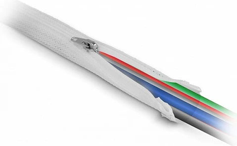 Mbështjellës i thurur për kabllo DeLOCK, 3 m x 30 mm, me zinxhir, rezistent në nxehtësi, i bardhë