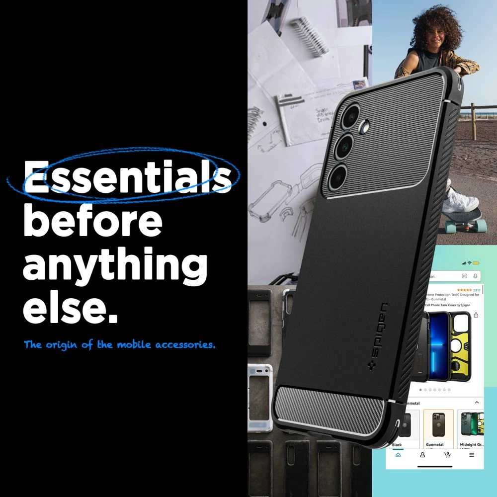 Mbështjellës Spigen Rugged Armor për Samsung Galaxy A25/A25 5G, Matte Black