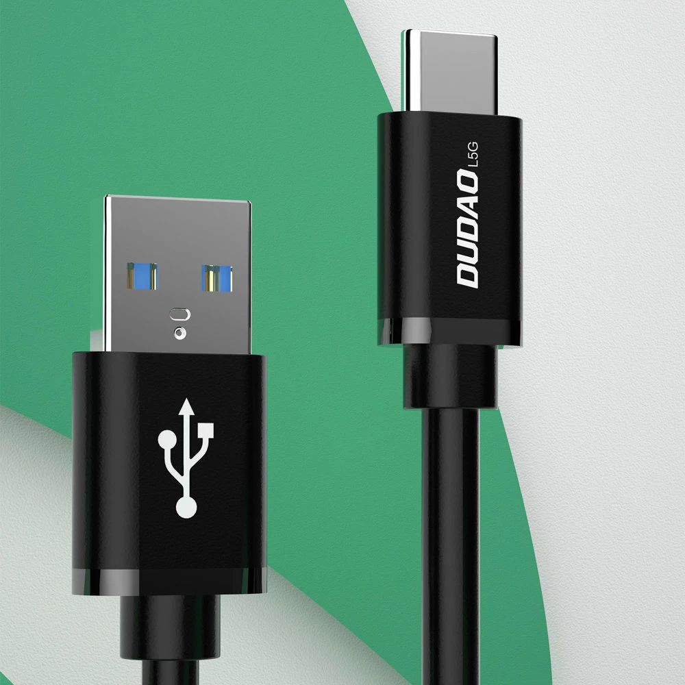 Kabllo USB Dudao L5G, 1m, Super Fast Charge, USB-A në USB-C, e zezë