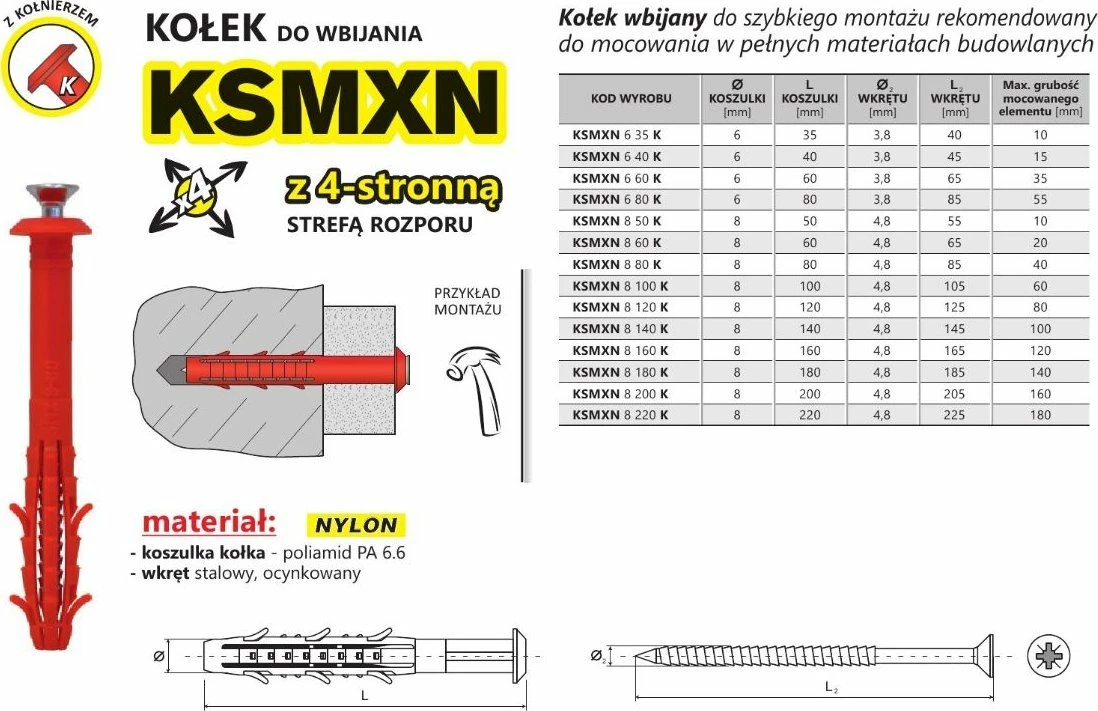 Kit fiksimi i shpejtë UN Starfix KSMXN 6×60 mm, 10 copë