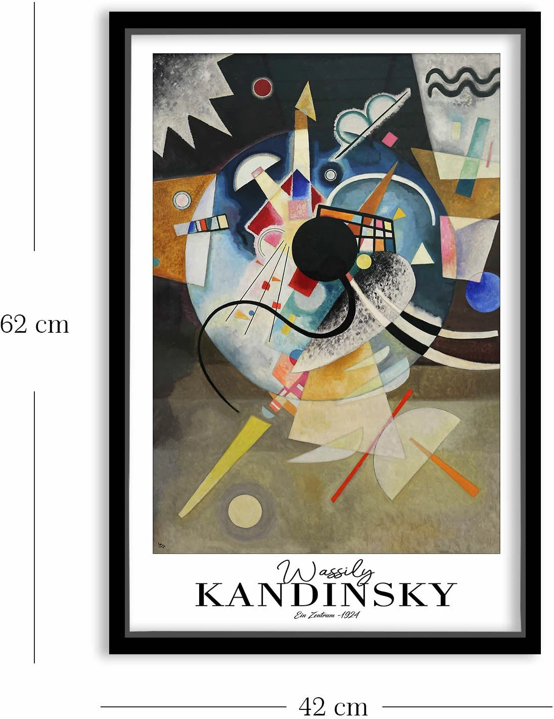 Pikturë dekorative me kornizë, shumëngjyrëshe, Wallity, 4262SYHKANDINSKY-021, 42x62cm