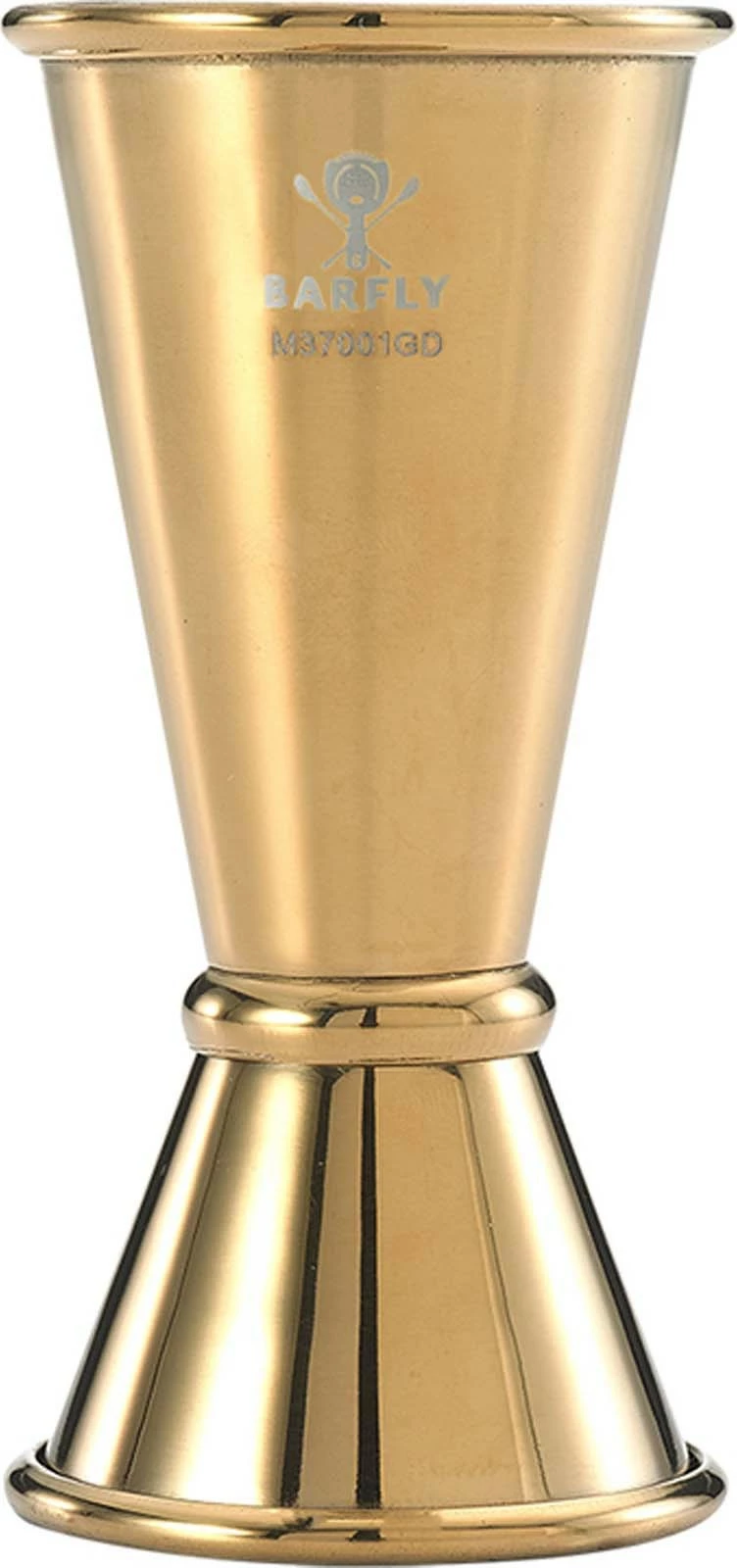 Matës koktejesh (jigger) stil japonez, BarFly, 20/40 ml, i veshur me ar, ngjyrë gold