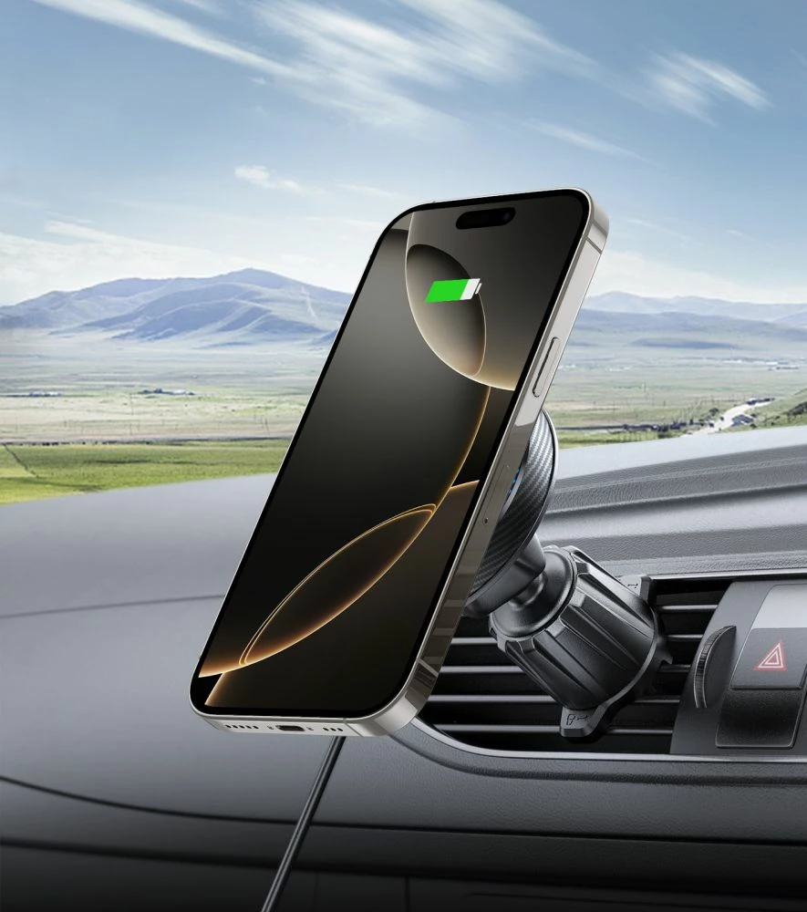 Mbajtës magnetik për veturë Tech-Protect MM15W-V4 me MagSafe, 15W, i zi