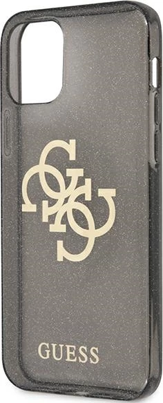 Mbështjellës Guess GUHCP12LPCUGL4GBK për iPhone 12 Pro Max 6.7", i fortë, Glitter 4G Big Logo, i zi