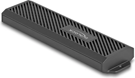 Kasë eksterne për SSD M.2 DeLOCK, USB-C 20Gbps, NVMe/SATA, pa vegla, e zezë