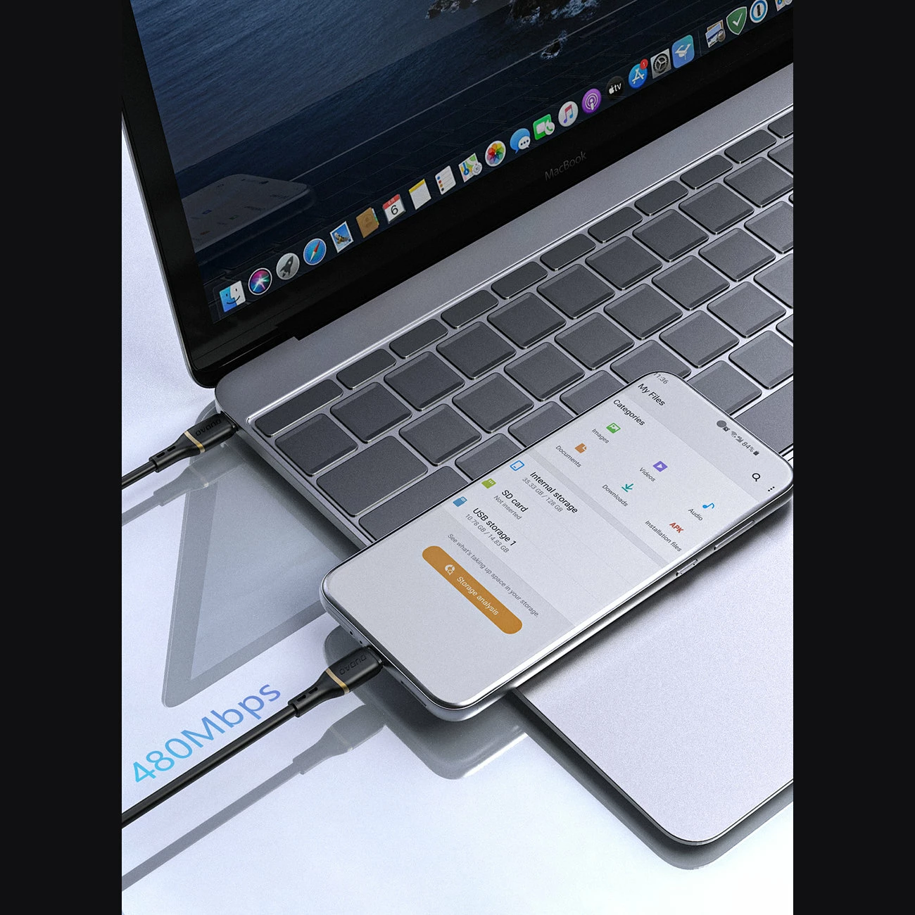 Kabllo USB-C në USB-C Dudao L25C PD 60W 1m silikon 480 Mbps, e bardhë