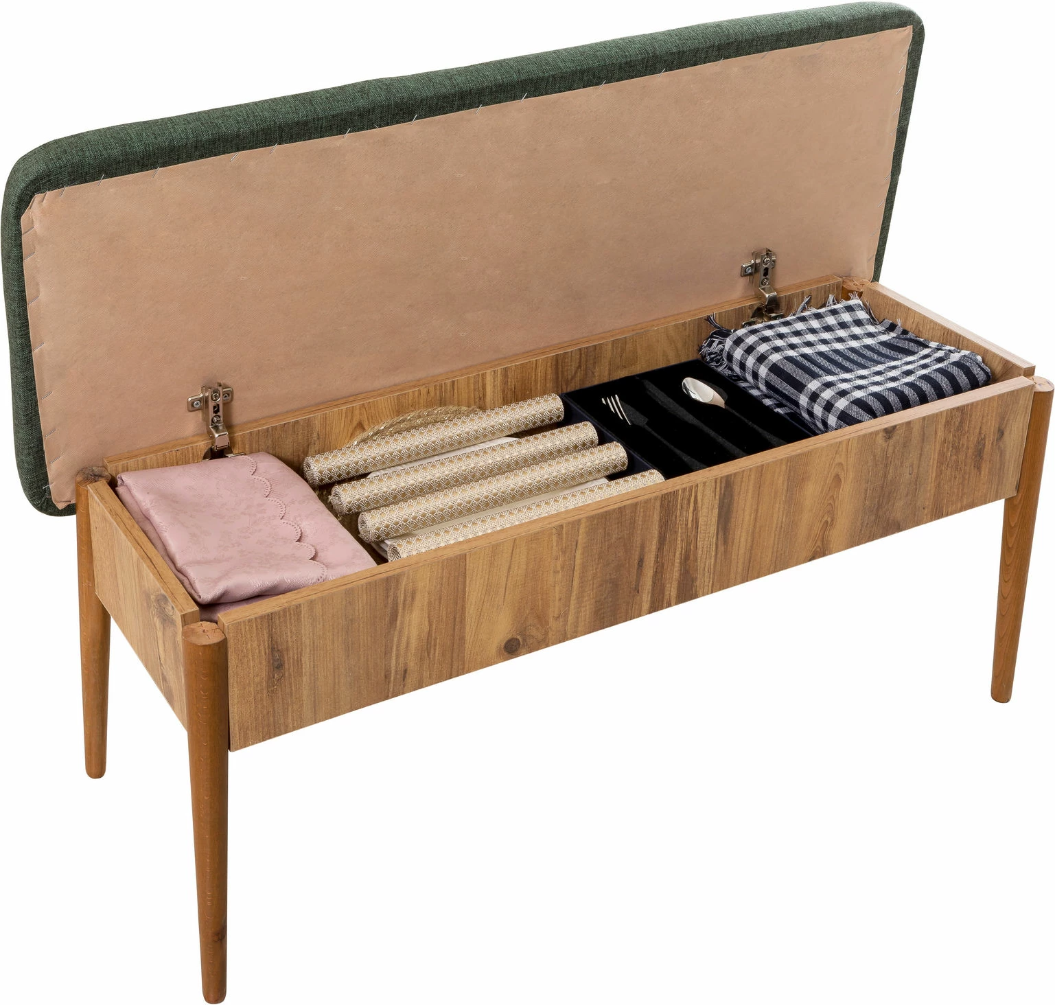 Set tavoline e zgjatshme me karrige (4 copë), Hanah Home, Vina 1070, ngjyrë pishë Atlantic, jeshile