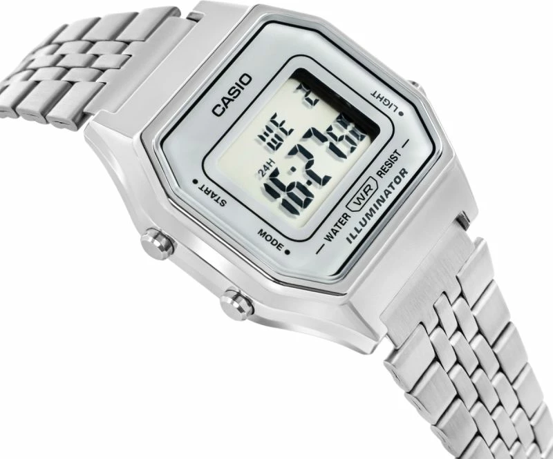 Orë dore digjitale për femra CASIO, argjend