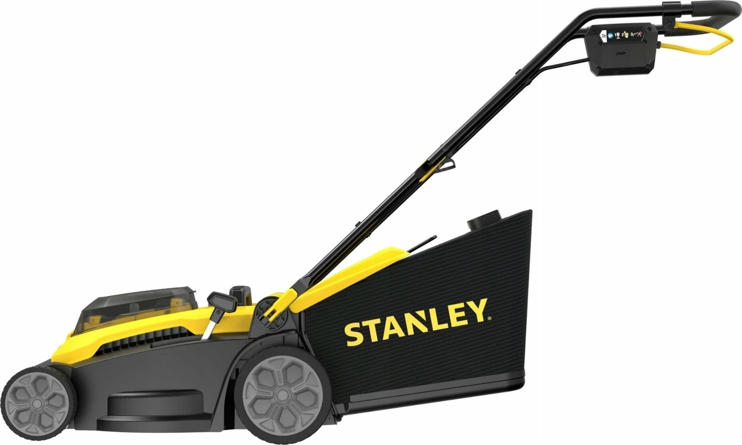 Kositëse bari me bateri Stanley SCMWP3701M2 37 cm 36V (2x18V) 2x4Ah, verdhë/zezë, set me 2 bateri + 2 karikues