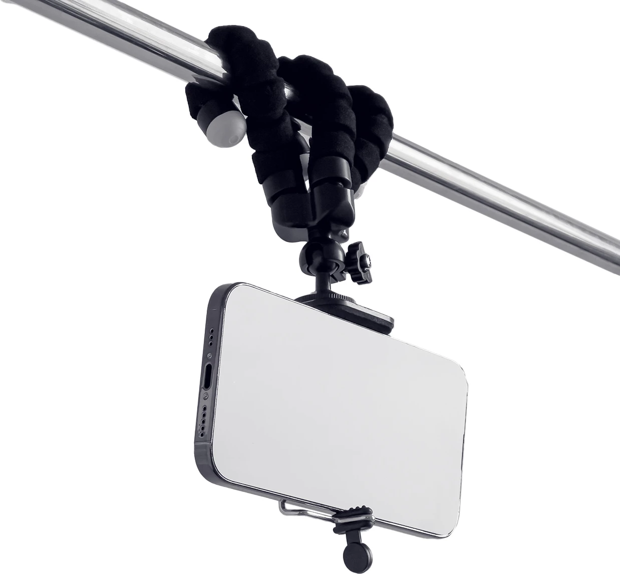 Tripod fleksibël për celular dhe kamerë selfie, Hurtel, këmbë oktapod, klips universal, kënd dhe lartësi të rregullueshme