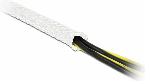 Mbështjellës kabllosh i gërshetuar i zgjerueshëm DeLOCK 10 m x 19 mm, i bardhë