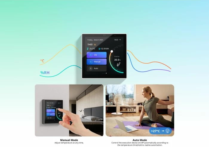 Panel kontrolli smart SONOFF NSPanel86 Pro (NSPanel86PW), ekran 3.95\" me prekje, Zigbee 3.0, Wi‑Fi 2.4GHz, e bardhë