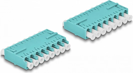 Kupler fibër optike DeLOCK LC Octuplex LC/LC, HD, 16 konektorë, aqua
