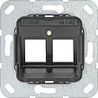 Mbajtëse montimi për jack modular 2x GIRA 560200, gri metalike
