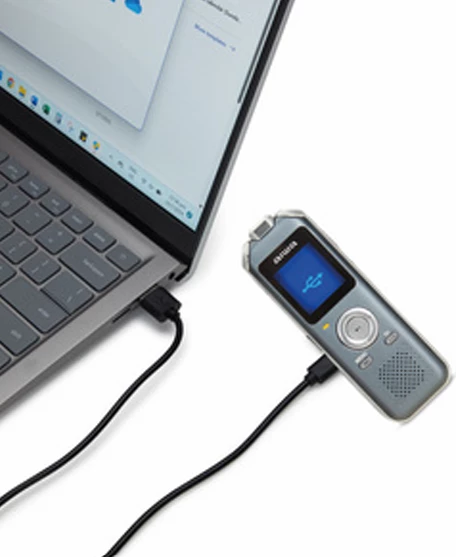 Diktafon digjital Aiwa DVR-M700 16GB, microSD deri 128GB, MP3/WAV, gri