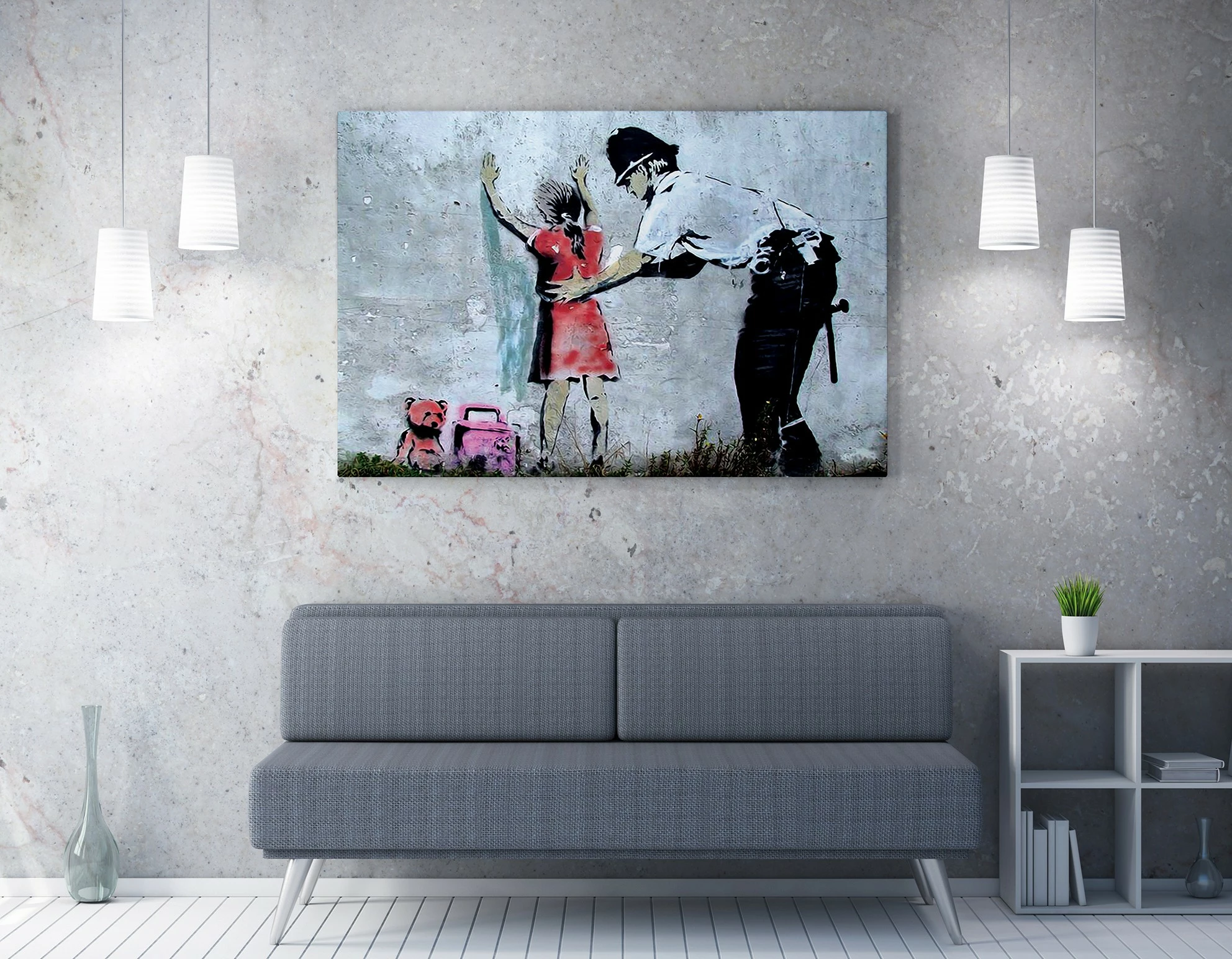 Pikturë dekorative në kanavacë, Banksy, shumëngjyrëshe, WY39, 50x70cm