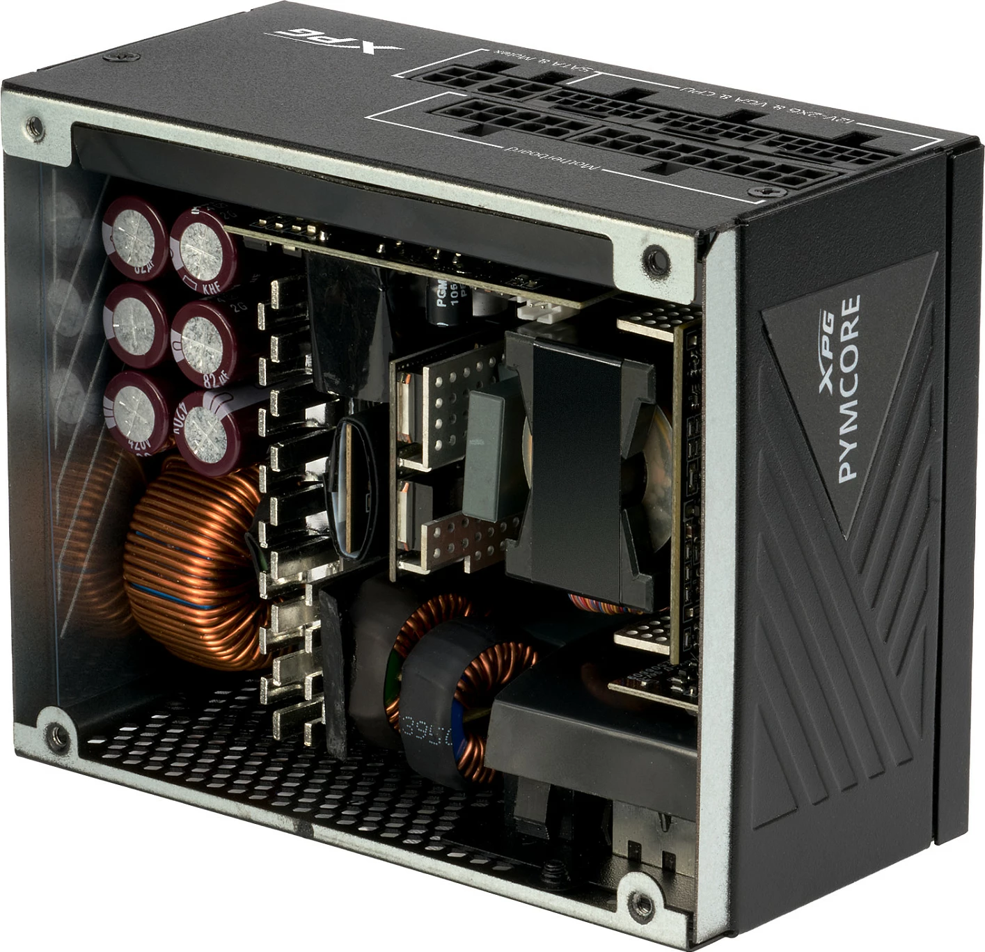 Furnizues rryme XPG PYMCORE 850W SFX, 80 PLUS Gold, fully-modular, ATX 3.1, e zezë