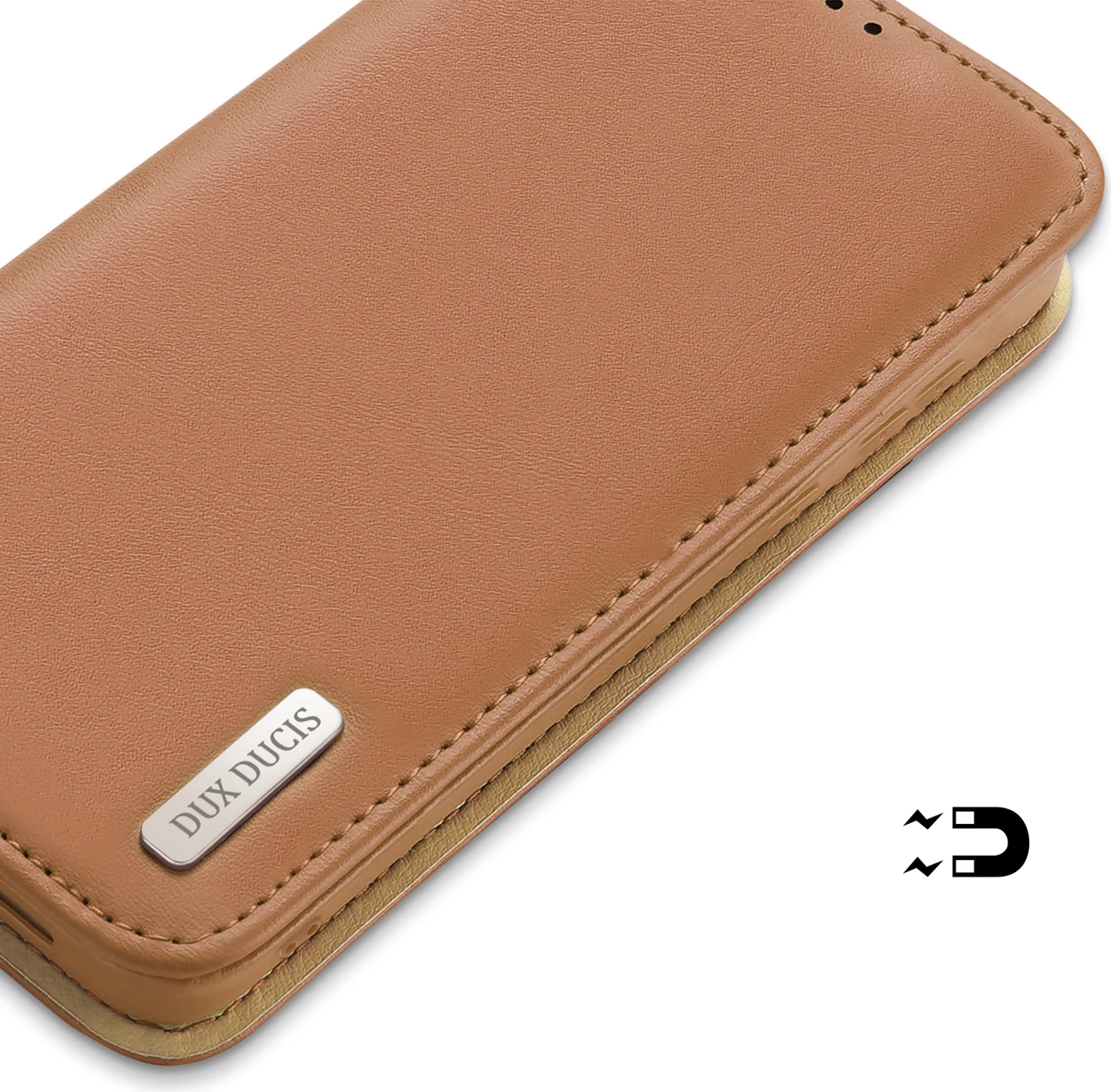 Mbështjellës Dux Ducis Hivo për Samsung Galaxy S23+, me kapak, portofol, bllokim RFID, kafe