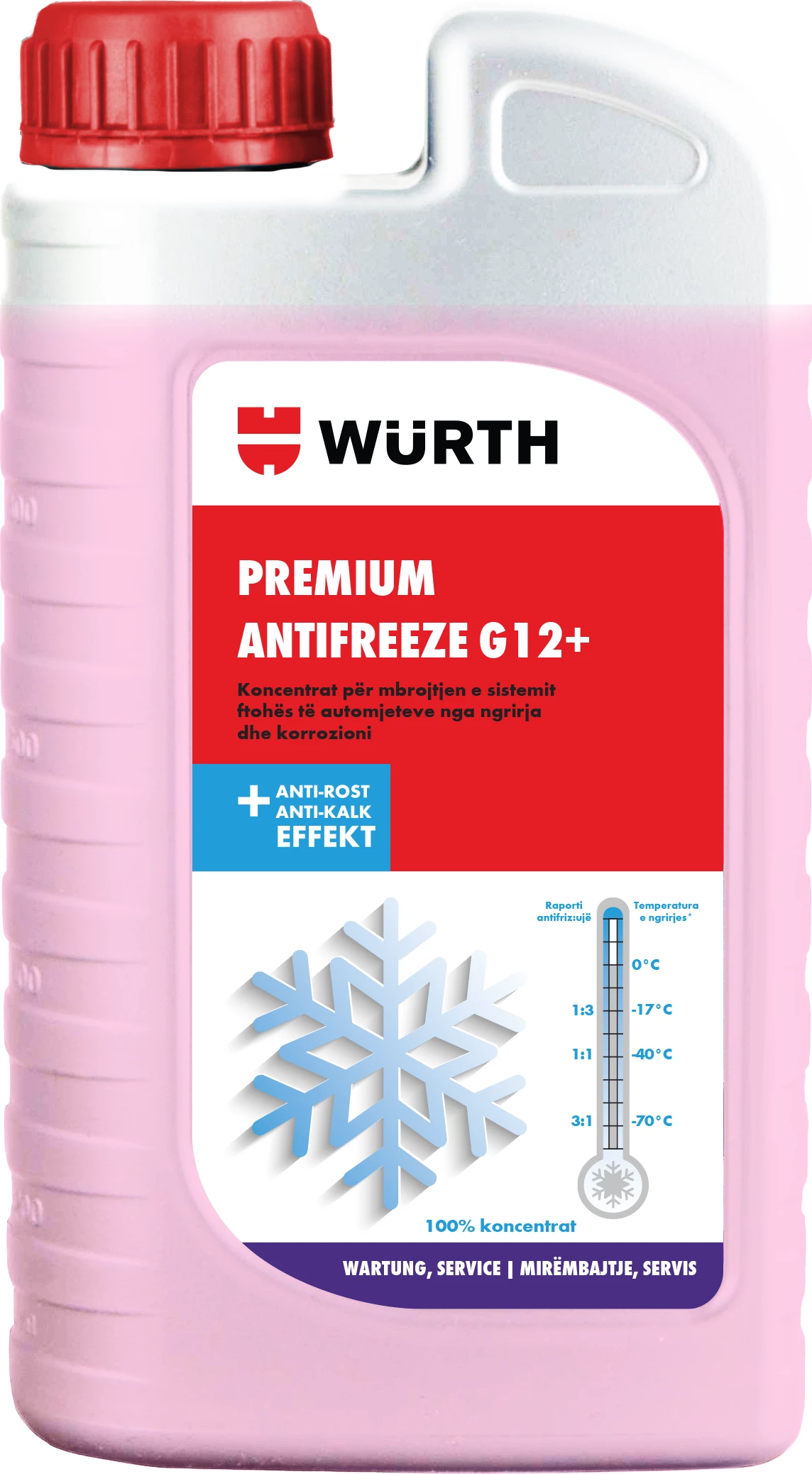 Antifriz Würth G12+, -70°C, 1L