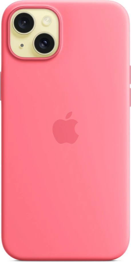 Mbështjellës silikon për celular Apple iPhone 15 Plus, MagSafe, rozë