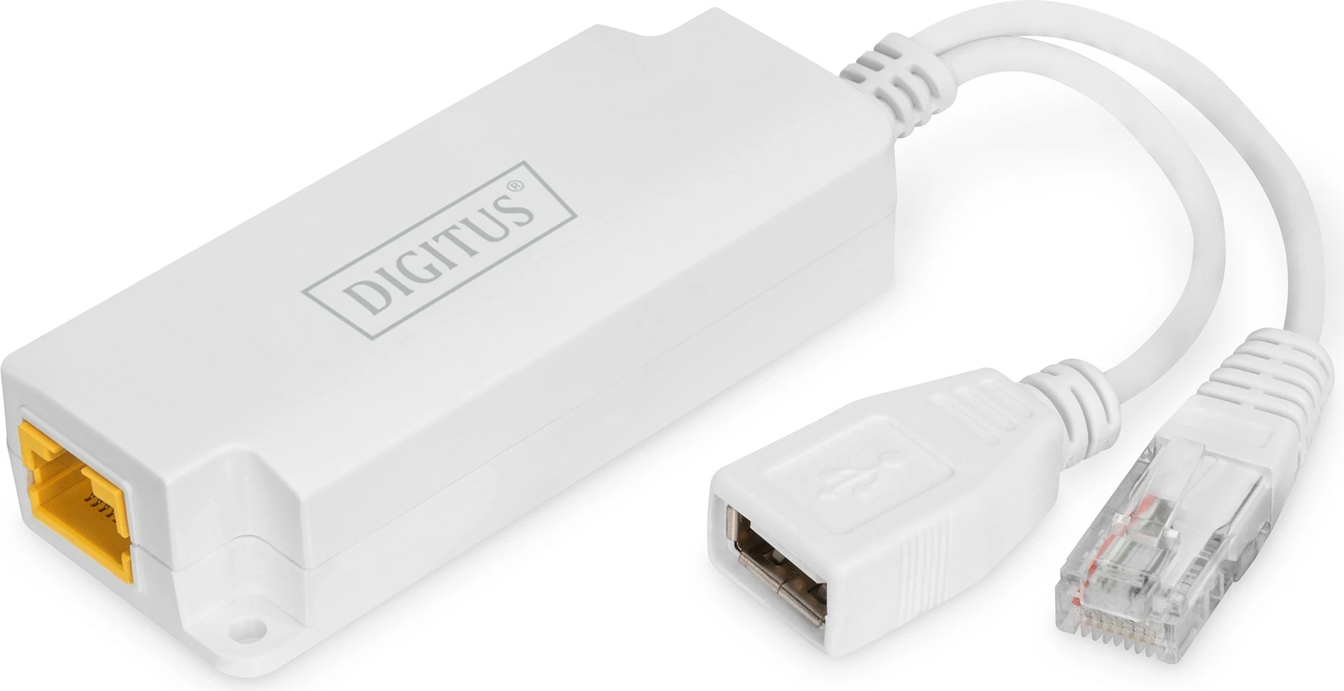Splitter PoE USB-A Digitus, 5V, i bardhë