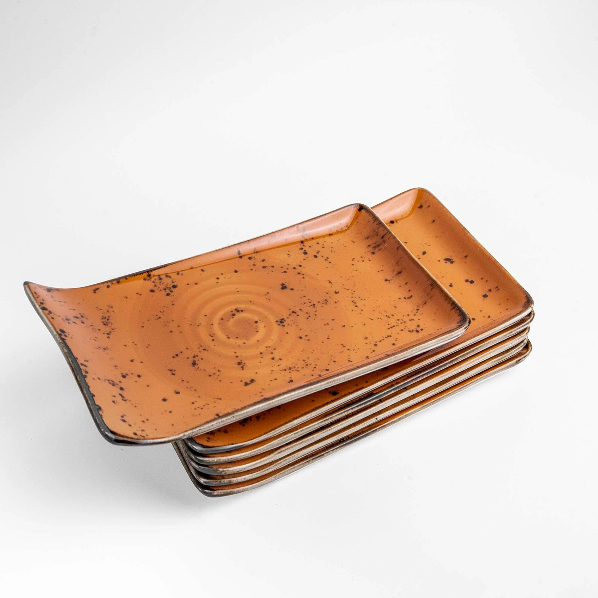 Pjatë servimi Fine Dine Dahlia 215x120 mm, porcelan, set 6 copë, portokalli