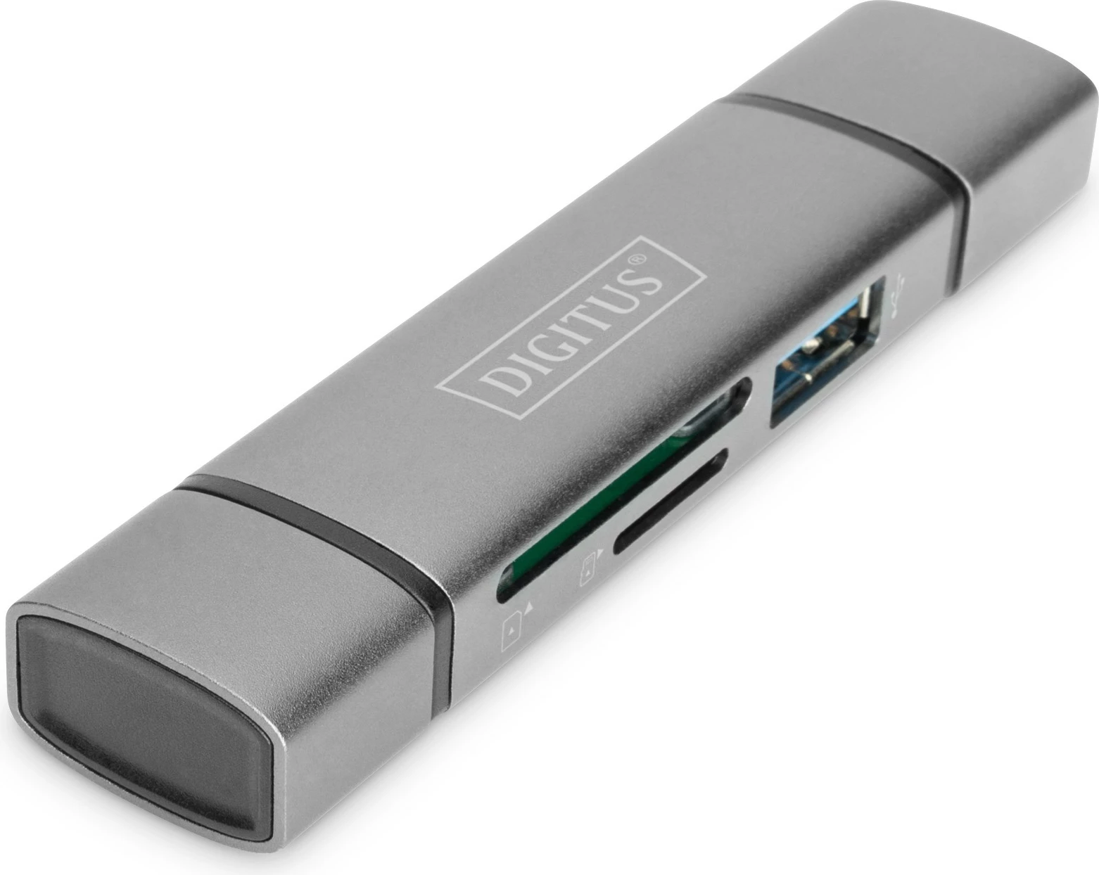 Lexues kartelash Digitus USB-C + USB 3.0, SD/MicroSD, alumini
