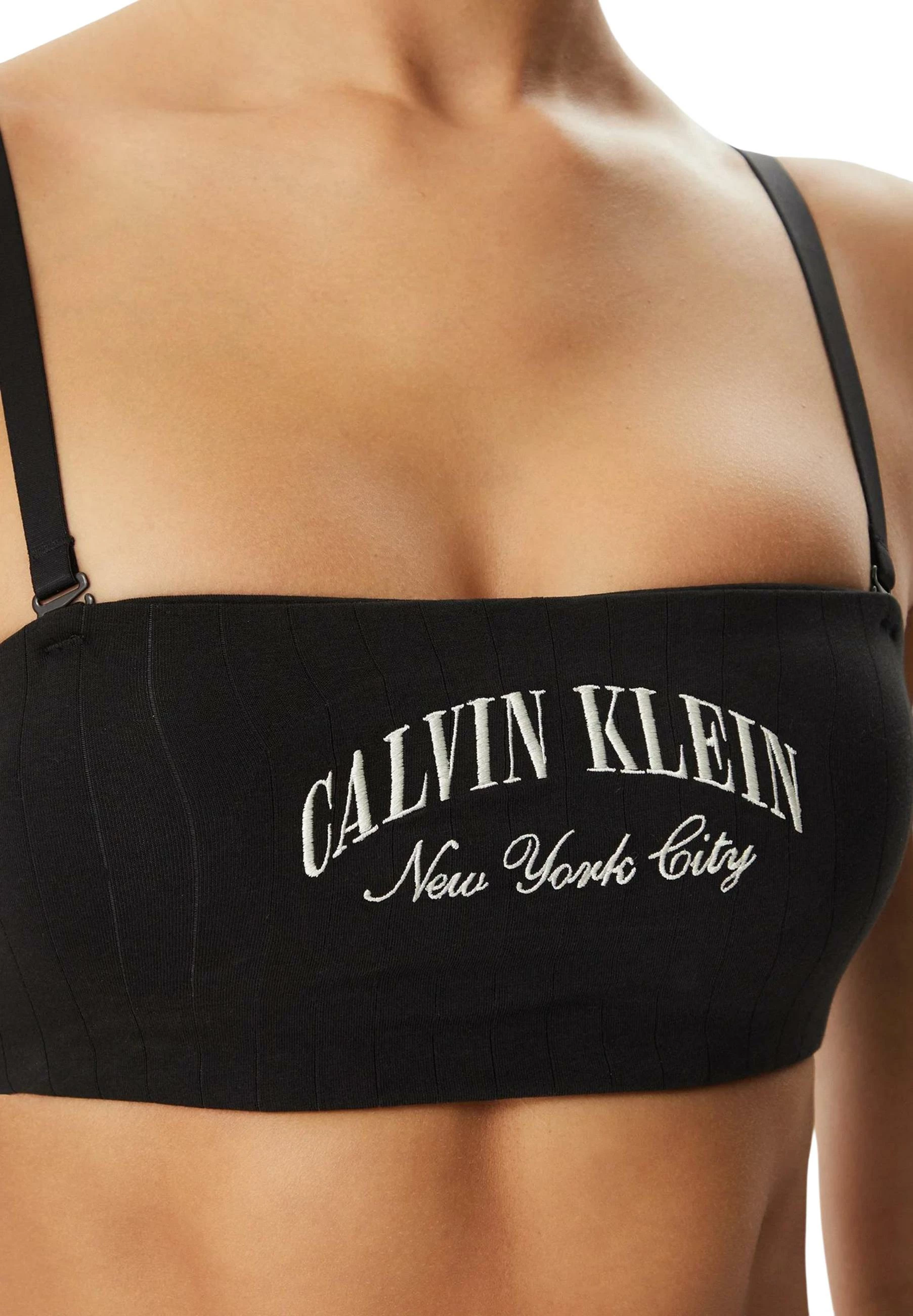 Sutjenë bandeau për femra Calvin Klein Underwear LV00QF8710, e zezë [Madhësia: XS]