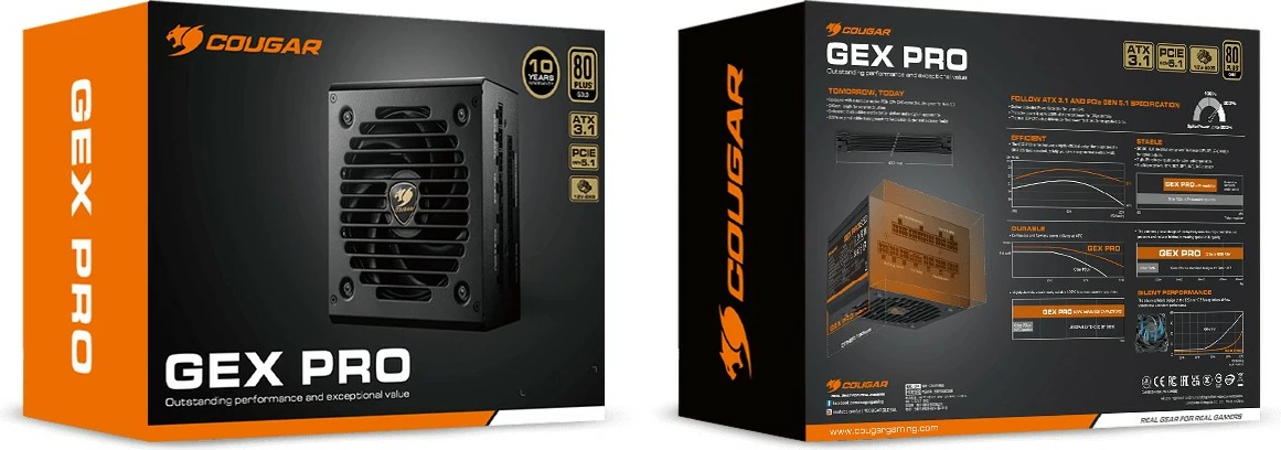 Furnizues energjie Cougar GEX PRO 650W, modular, 80 Plus Gold, i zi