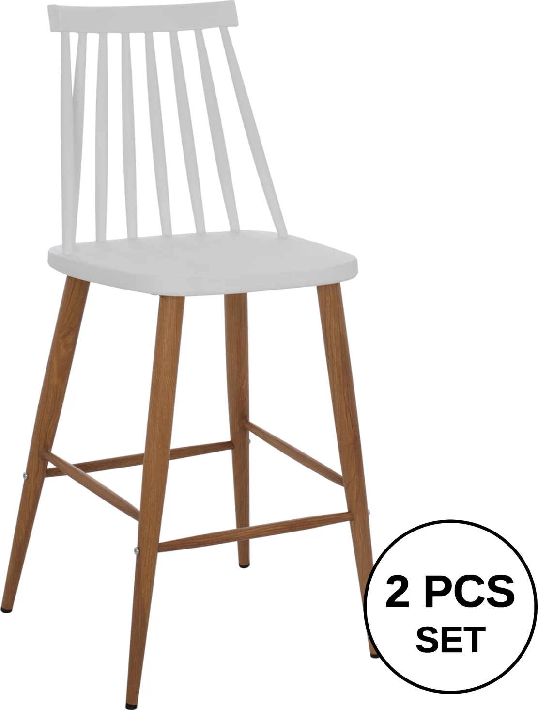 Karrige për bar FH9300.01 e bardhë, lartësi mesatare, 43x45x97 cm, set prej 2 copë