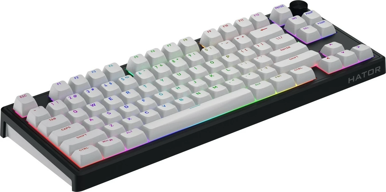 Tastierë mekanike Hator Skyfall 80 Wireless, RGB, 75%, bardhë-zi