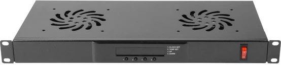 Panel ventilimi horizontal me LCD Lanberg AK-1502-B, 1U, për kabinet 19", 2 ventilatorë, i zi