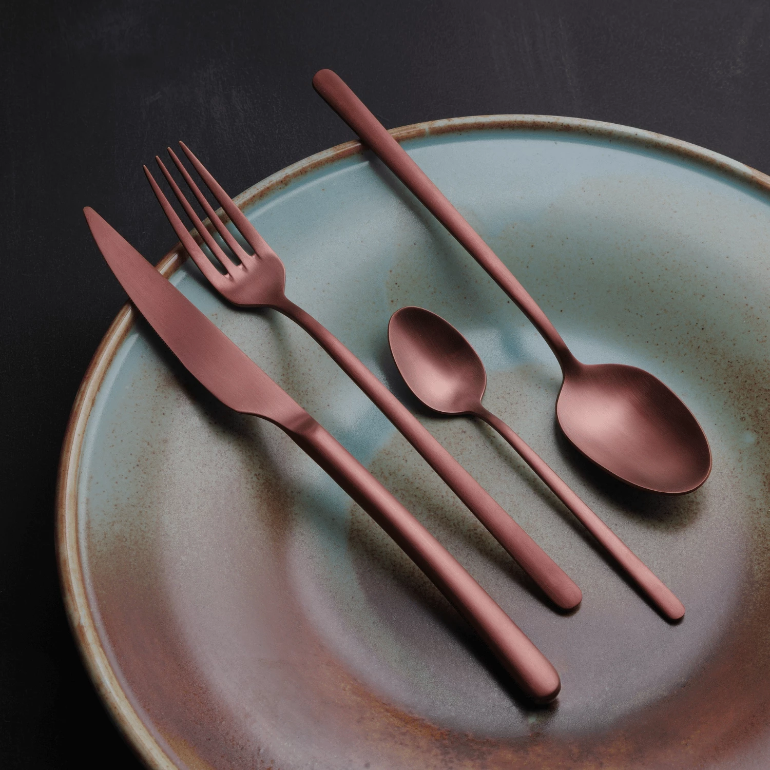 Lugë kafeje OVE Amarone Bronze 119 mm, set 12 copë, bakër