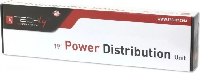 PDU Rack Techly 106893, 19" 1U, 8x Schuko, 250V/16A, me kabëll 3m, ngjyrë e zezë