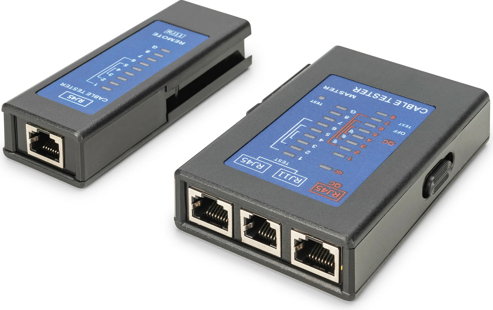 Tester kablli rrjeti Digitus RJ45 PoE, me LED, i zi